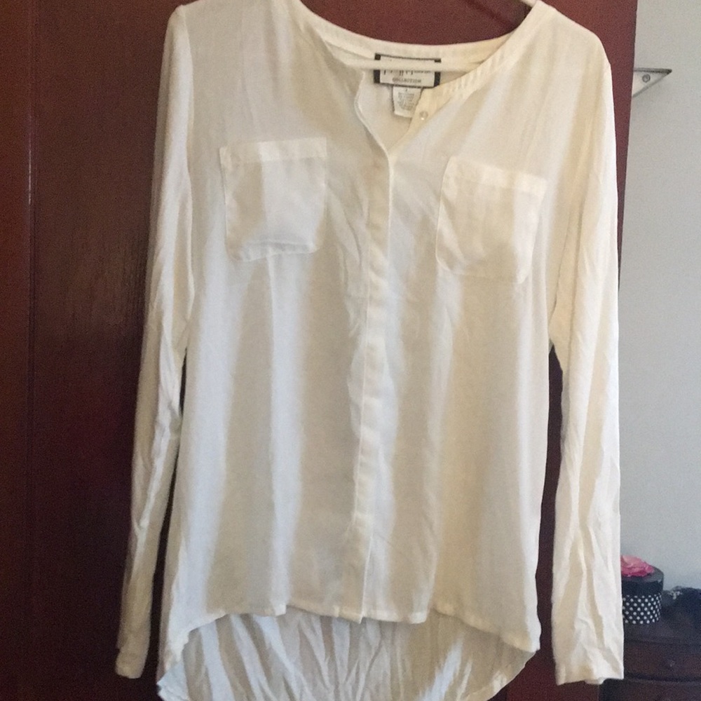 Cute white button up!